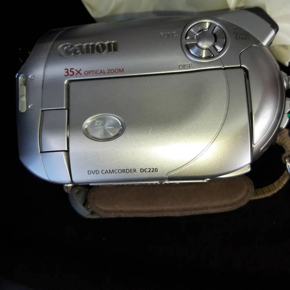 Canon Silver Camcorder with Accessories